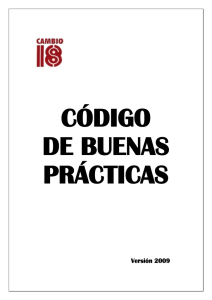 CÓDIGO DE BUENAS PRÁCTICAS Versión 2009