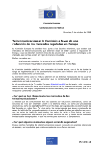 Telecomunicaciones: la Comisión a favor de una C