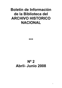 Boletín de Información de la Biblioteca del Archivo Histórico Nacional
