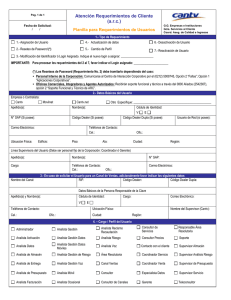 Planilla para Atención Requerimientos de Usuarios ARC