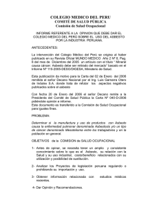 COLEGIO MEDICO DEL PERU COMITÉ DE SALUD PÚBLICA Comisión de Salud Ocupacional