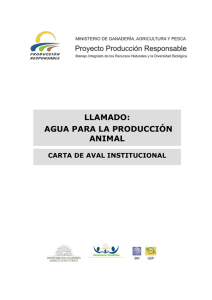 LLAMADO: AGUA PARA LA PRODUCCIÓN ANIMAL 2011