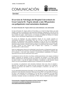 El servicio de Nefrología del Hospital Universitario de