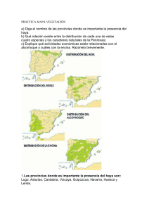 Los mapas representan la distribución de cuatro especies arbóreas