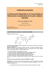 Ceftarolina fosamilo en Neumonía Adquirida en la Comunidad en