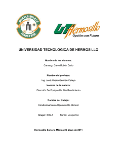 UNIVERSIDAD TECNOLOGICA DE HERMOSILLO Nombre de los