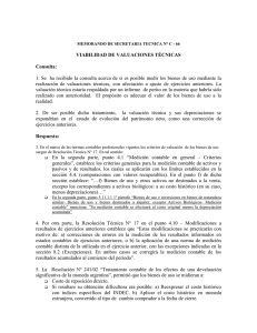 Memorandum Nº C - 66 Viabilidad de las Valuaciones Técnicas