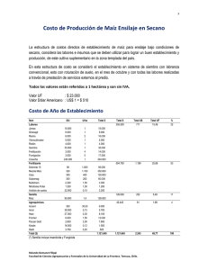 7.- Costo de ProducciÃ³n de MaÃz Ensilaje en Secano