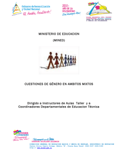 MINISTERIO DE EDUCACION (MINED) CUESTIONES DE GÉNERO EN AMBITOS MIXTOS