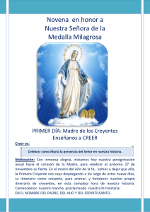 Novena  en honor a Nuestra Señora de la Medalla Milagrosa