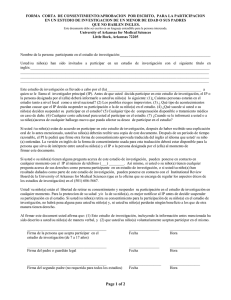 short written consent form to participate in a research study