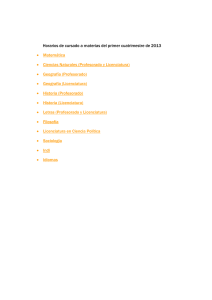 PRIMER CUATRIMESTRE - Facultad de Humanidades y Ciencias