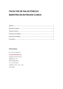 facultad de salud publica maestria en nutricion clinica