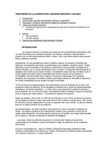 Trastornos de la alimentación: Anorexia nerviosa y Bulimia