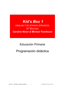 Kid’s Box 1 Programación didáctica Educación Primaria