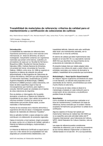 Trazabilidad de materiales de referencia: criterios de calidad para el