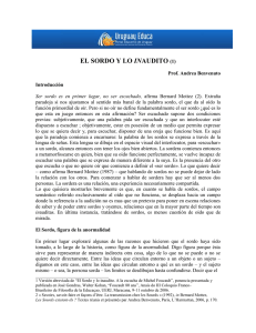 EL SORDO Y LO INAUDITO (1) Prof. Andrea Benvenuto