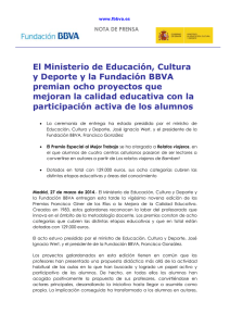 El Ministerio de Educación, Cultura y Deporte y la Fundación BBVA