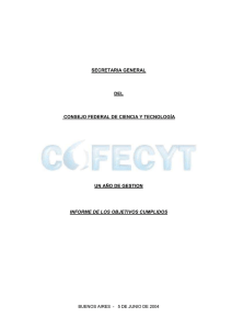 OBJETIVOS GENERALES - Consejo Federal de Ciencia y Tecnología