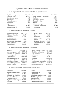 Ejercicios sobre Estado de Situación Financiera