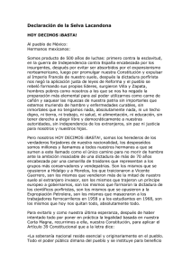 Declaración de la Selva Lacandona - Palabra Zapatista [--- EZLN ---]