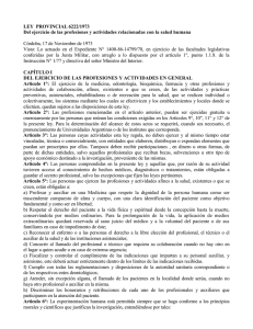 ley provincial 6222/1973 - Gobierno de la Provincia de Córdoba