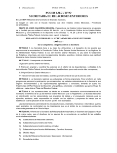 Reglamento Interior de la Secretaría de Relaciones Exteriores. DOF