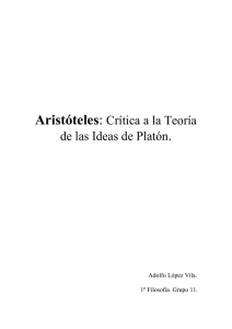 Aristóteles: Crítica a la Teoría de las Ideas de Platón