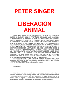 Liberación animal, Peter Singer.