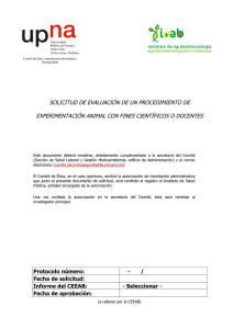 Solicitud de evaluación de procedimiento al Comité de Ética