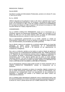Decreto PEN Nº 658/96 - Ministerio de Trabajo de la Provincia de