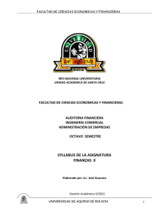 SYLLABUS Finanzas 2 - Udabol Virtual