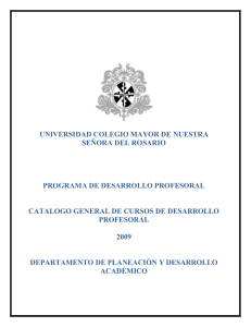 CATALOGO CURSOS DE DESARROLLO PROFESORAL 2009