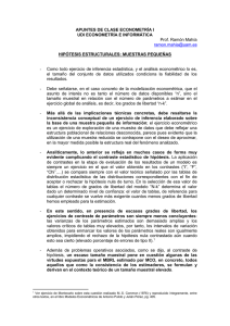 APUNTES DE CLASE ECONOMETRÍA I UDI ECONOMETRÍA E INFORMÁTICA Prof. Ramón Mahía