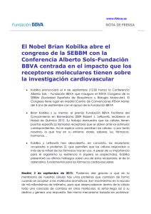 El Nobel Brian Kobilka abre el Conferencia Alberto Sols-Fundación