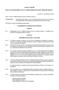 Decreto 5169-1999, Derecho de Autor y Derechos Conexos.