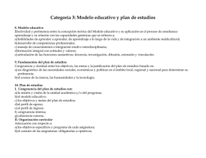Categoría 3: Modelo educativo y plan de estudios
