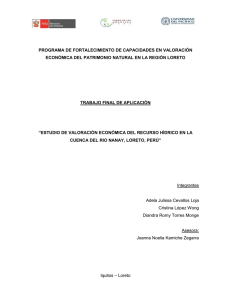 Estudio de valoración económica del recurso hídrico en la cuenca