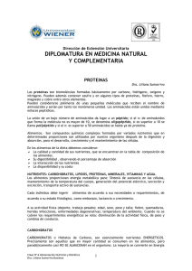 DIPLOMATURA EN MEDICINA NATURAL Y COMPLEMENTARIA  PROTEINAS