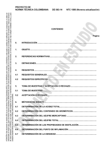 PROYECTO DE NORMA TÉCNICA COLOMBIANA DE 063-14 NTC 1899 (Novena actualización)