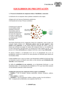 equilibrios de precipitación