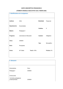 CARTA DESCRIPTIVA PEDAGOGÍA II