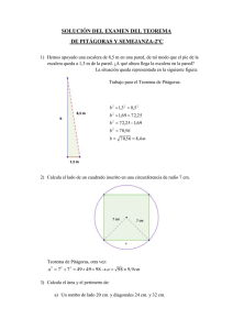 Solución Del Examen Del Teorema De Pitágoras Y - Wiki 2010-11