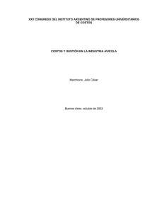 COSTOS Y GESTION EN LA INDUSTRIA AVICOLA