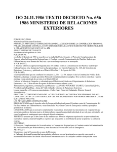 DO 24.11.1986 TEXTO DECRETO No. 656 1986 MINISTERIO DE RELACIONES EXTERIORES