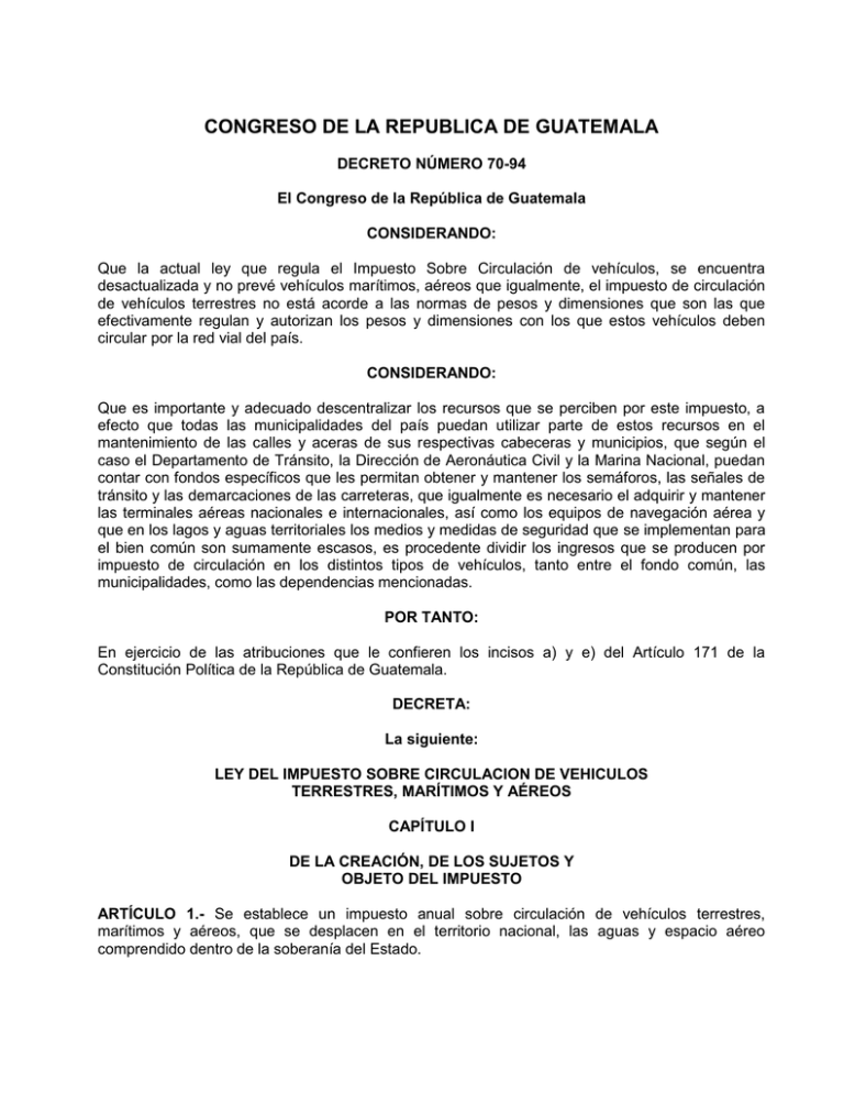 Ley Del Impuesto Sobre Circulaci N De Veh Culos Terrestres