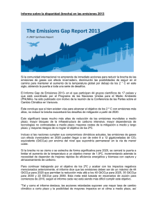 Informe sobre la disparidad (brecha) en las emisiones 2013