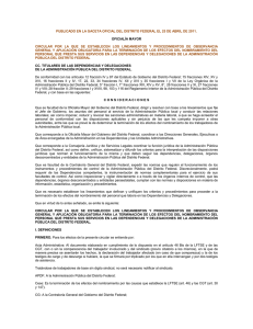 PUBLICADO EN LA GACETA OFICIAL DEL DISTRITO FEDERAL EL 25... CIRCULAR  POR  LA  QUE  SE ...  OFICIALÍA MAYOR