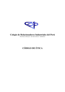 Codigo de etica - Colegio de Relacionadores Industriales del