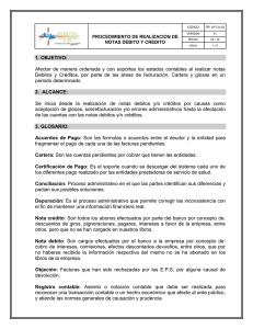 procedimiento de realizacion de nota debito y credito